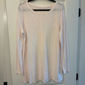 EILEEN FISHER Rounded Neck Delicate Knit Long Sleeve Top Pink Women’s Size Large